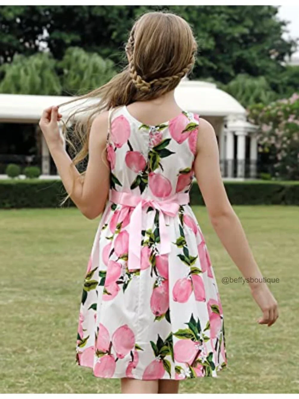Girls Floral Cotton Peasant Sundress Summer Sleeveless Casual